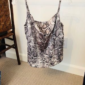 Snake skin cowl neck halter tank top cami